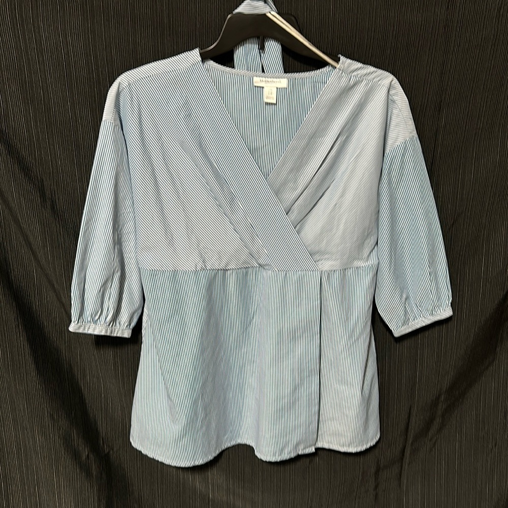 Motherhood / Blue n white striped top w/belt / Size M / S-45‎